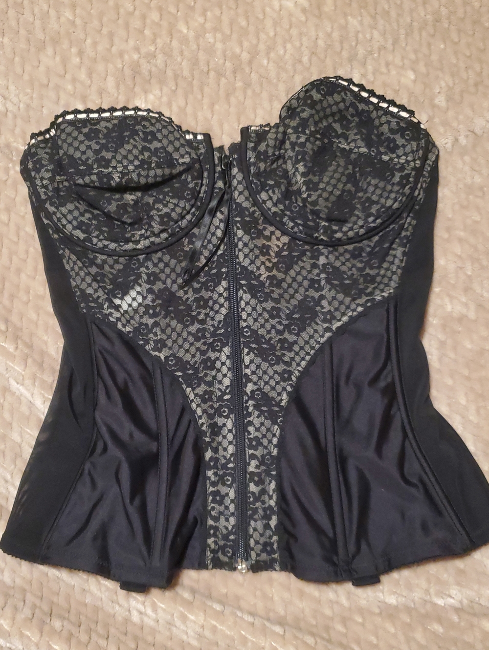Black Lace Bustier Camisole Top